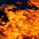 Intense flames are burning brightly.